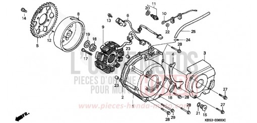 PANNEAU CARTER-MOTEUR G./ GENERATRICE NSR125RY de 2000